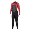 Women'S Xcel Women'S Free Dive | Women'S Ocean Ramsey Axis X 3/2Mm Front Zip Full Wetsuit Black/Red Coral Print