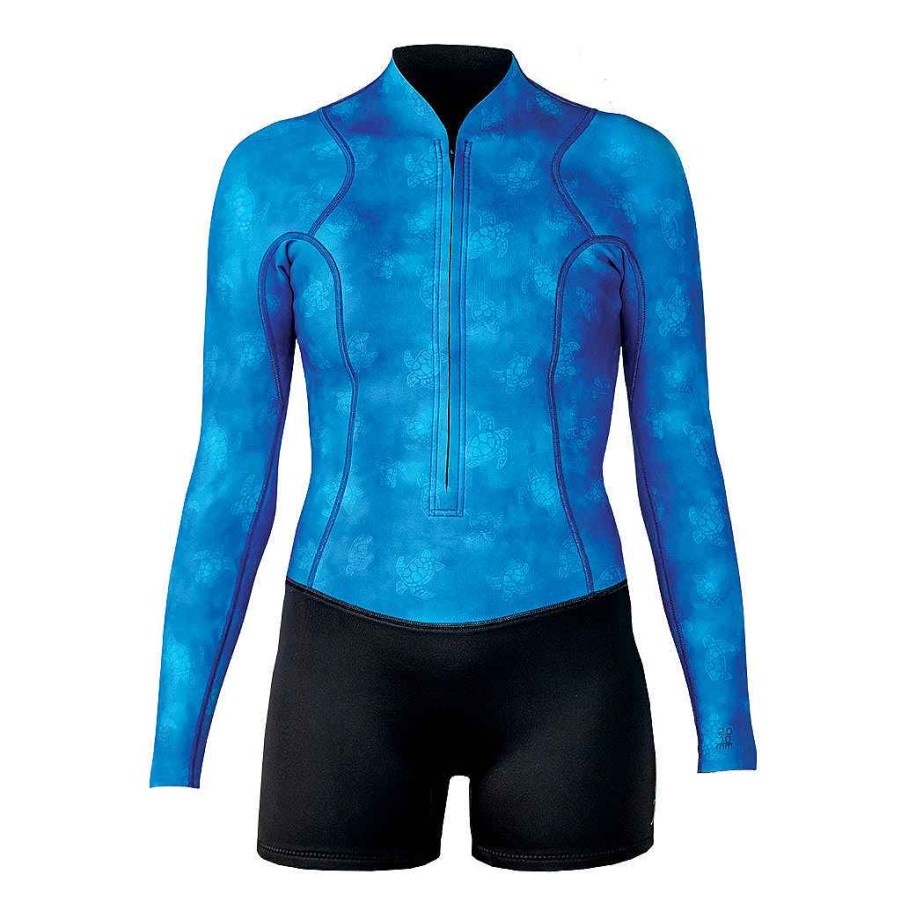 Youth Xcel | Girls Ocean Ramsey Water Inspired Axis Long Sleeve Front Zip Springsuit 2Mm