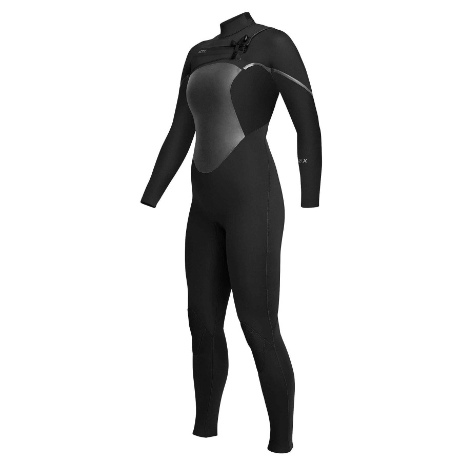 Women'S Xcel Women'S Axis X + Axis | Women'S Axis X Hooded Full Wetsuit 5/4Mm Black