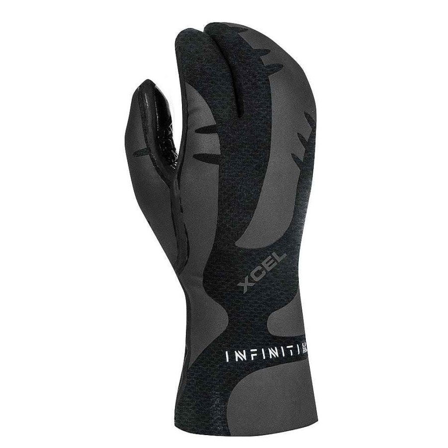 Men'S Xcel Men'S Infiniti + Infiniti Solution | Mens Infiniti 3-Finger Lobster Claw Glove 5Mm Black