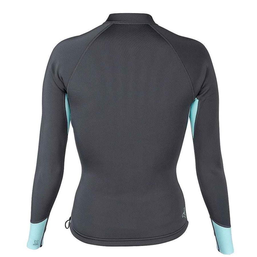 Women'S Xcel Women'S Axis X + Axis | Women'S Axis Long Sleeve1/3 Front Zip Jacket 2Mm Graphite/Glacier Blue