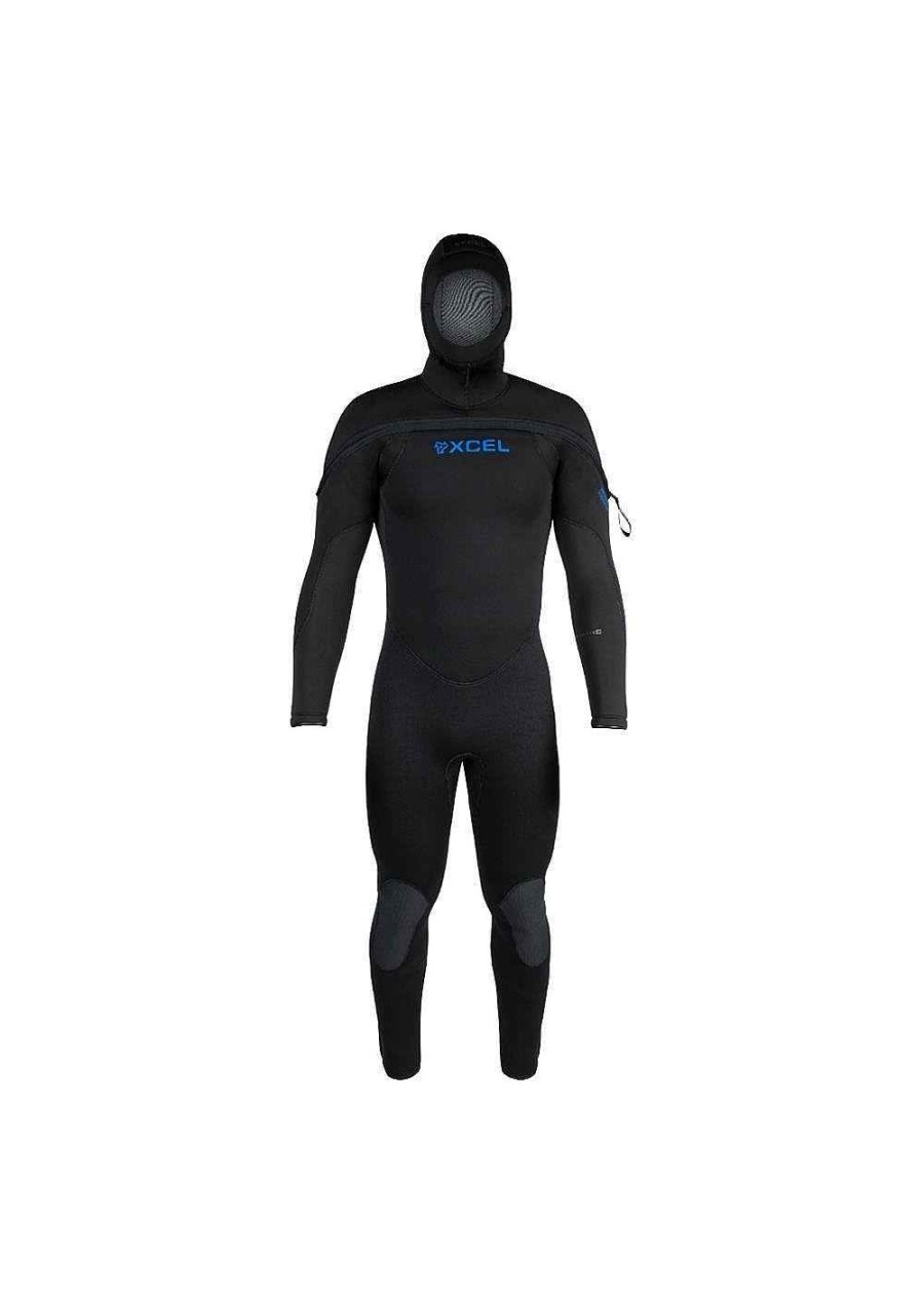 Men'S Xcel Men'S Scuba Dive | Men'S Hydroflex Hooded Dive Fullsuit 8/7/6/5Mm Black