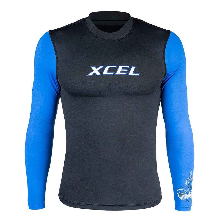 Men'S Xcel Archy'S Garage | Men'S Archy'S Garage Long Sleeve Premium Stretch Relaxed Fit Uv Black/Royal