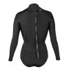 Women'S Xcel Women'S Springsuits | Women'S Axis Long Sleeve Bikini Cut Back Zip Springsuit 2Mm Black