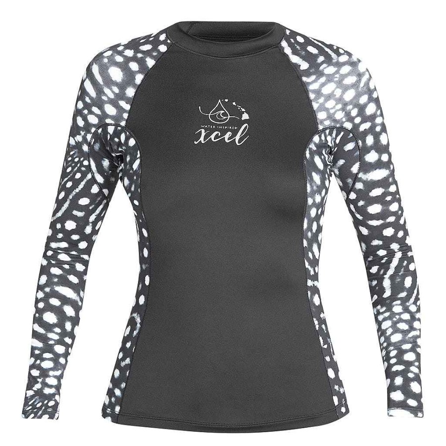 Women'S Xcel | Women'S Ocean Ramsey Water Inspired Premium Stretch Long Sleeve Uv Top W/Key Pocket