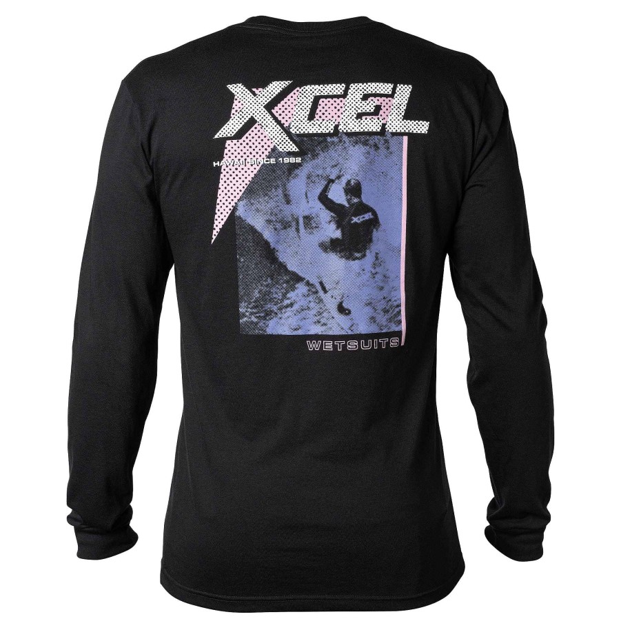 Men'S Xcel Men'S T-Shirts | Men'S Throwback Long Sleeve Tee Black