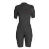 Women'S Xcel Women'S Axis X + Axis | Women'S Axis Short Sleeve Back Zip Springsuit 2Mm Black With Red Logos