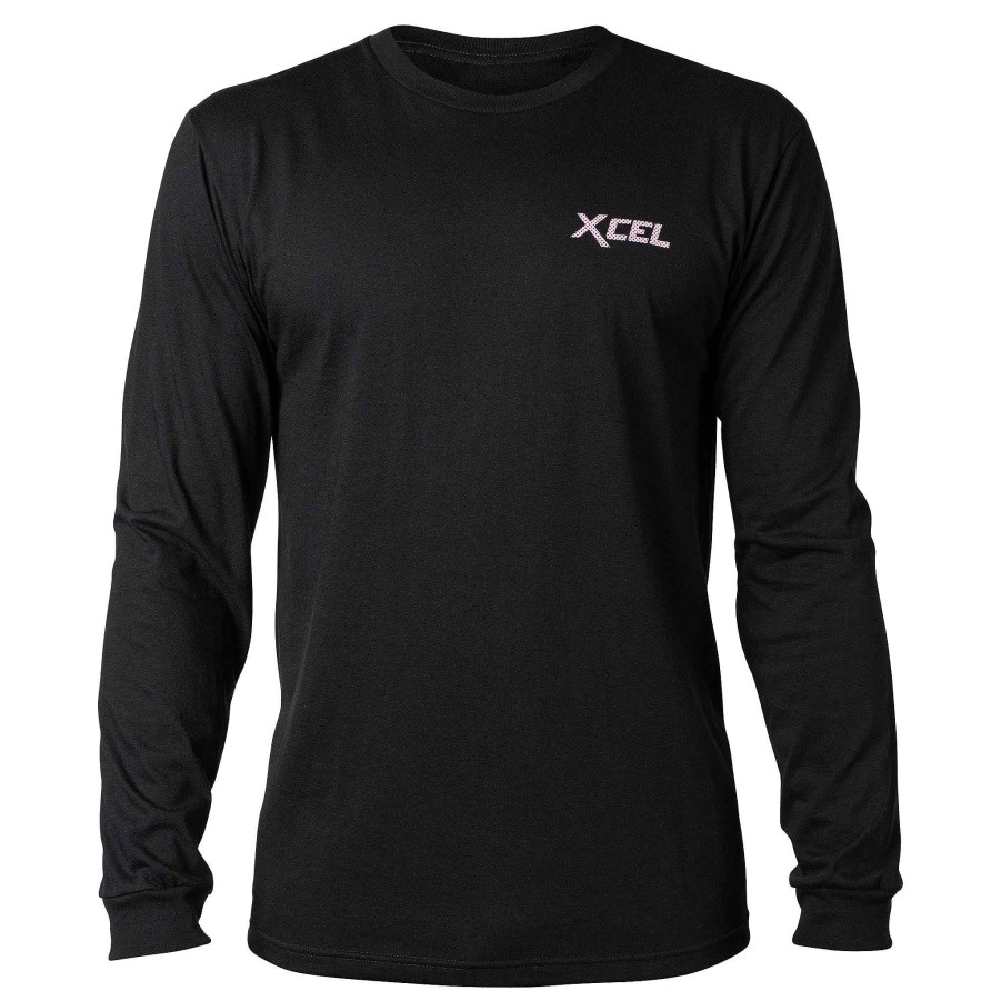 Men'S Xcel Men'S T-Shirts | Men'S Throwback Long Sleeve Tee Black