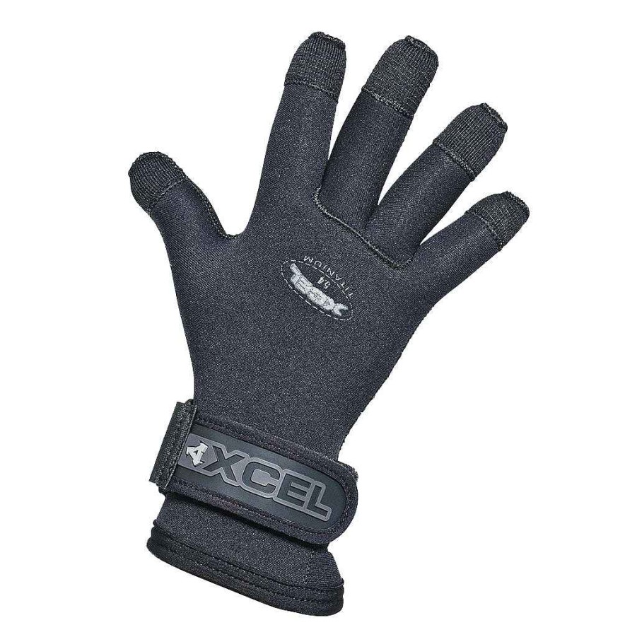 Men'S Xcel Men'S Scuba Dive | Men'S Titanium Five Finger Dive Glove 5/4Mm Black