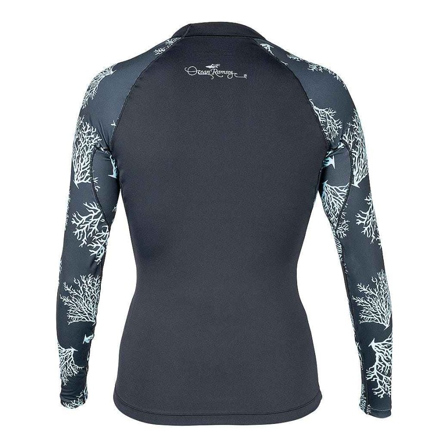 Women'S Xcel | Women'S Ocean Ramsey Water Inspired Premium Stretch Long Sleeve Uv Top W/Key Pocket