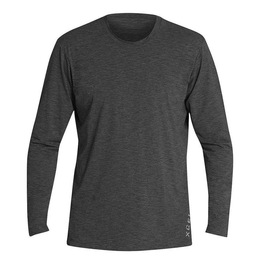 Men'S Xcel | Men'S Heathered Ventx Solid Long Sleeve Uv