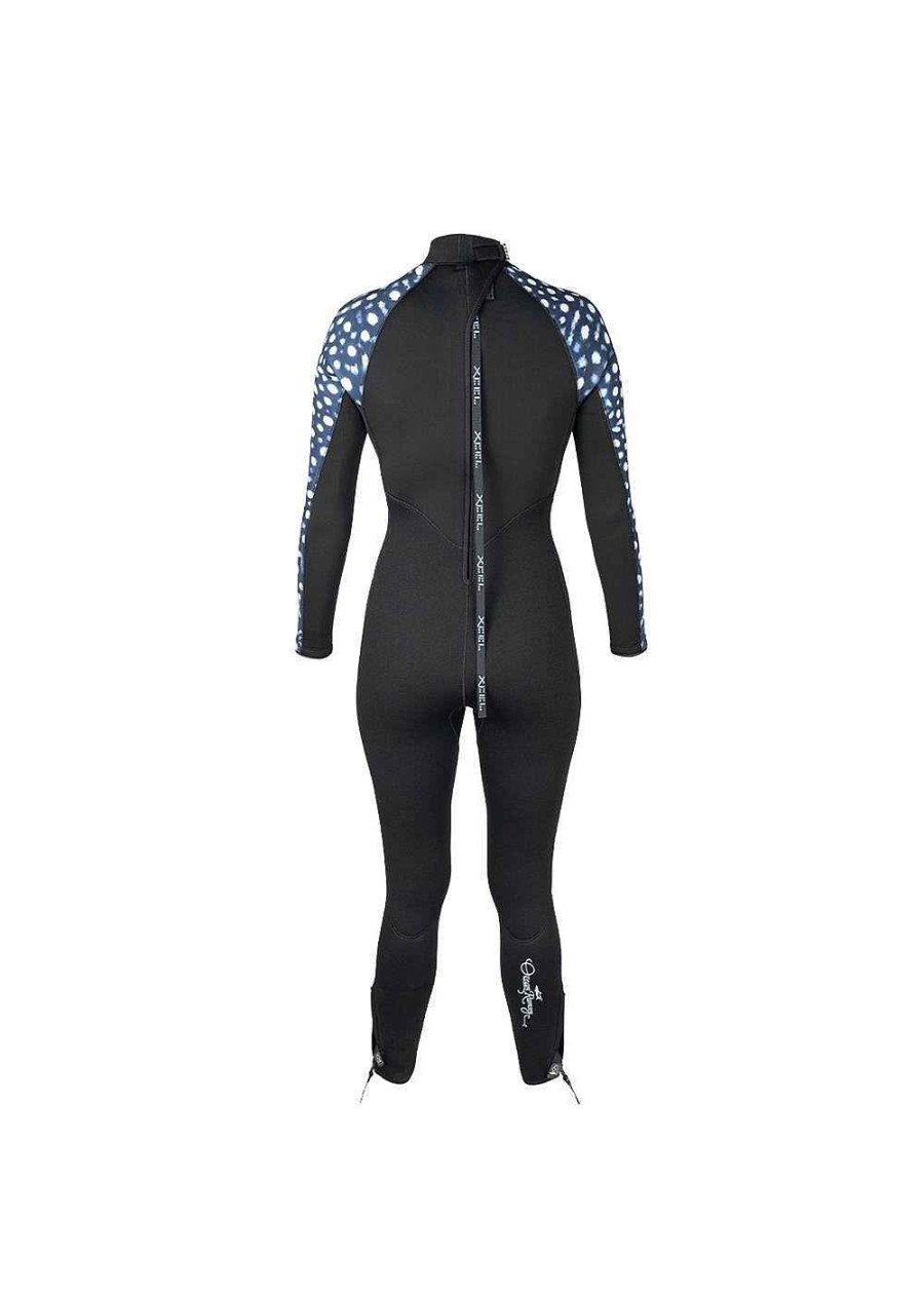 Women'S Xcel Women'S Scuba Dive | Womens Water Inspired Hydroflex Dive Full Wetsuit 7/6Mm Black/Whale Shark