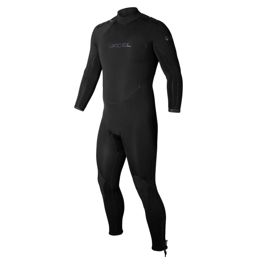 Men'S Xcel Tactical Wetsuits | Military Thermoflex Fullsuit 7/6Mm Black With Stealth Logos