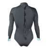 Women'S Xcel Women'S Springsuits | Women'S Axis Long Sleeve Cheeky Cut Back Zip Spring Wetsuit 2Mm Graphite/Glacier Blue