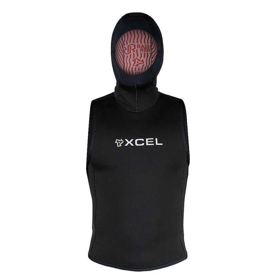 Men'S Xcel Men'S Scuba Dive | Mens Thermoflex Hooded Dive Vest 4Mm Hood/3Mm Vest Black