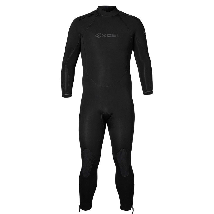 Men'S Xcel Tactical Wetsuits | Military Thermoflex Fullsuit 5/4Mm Black With Stealth Logos