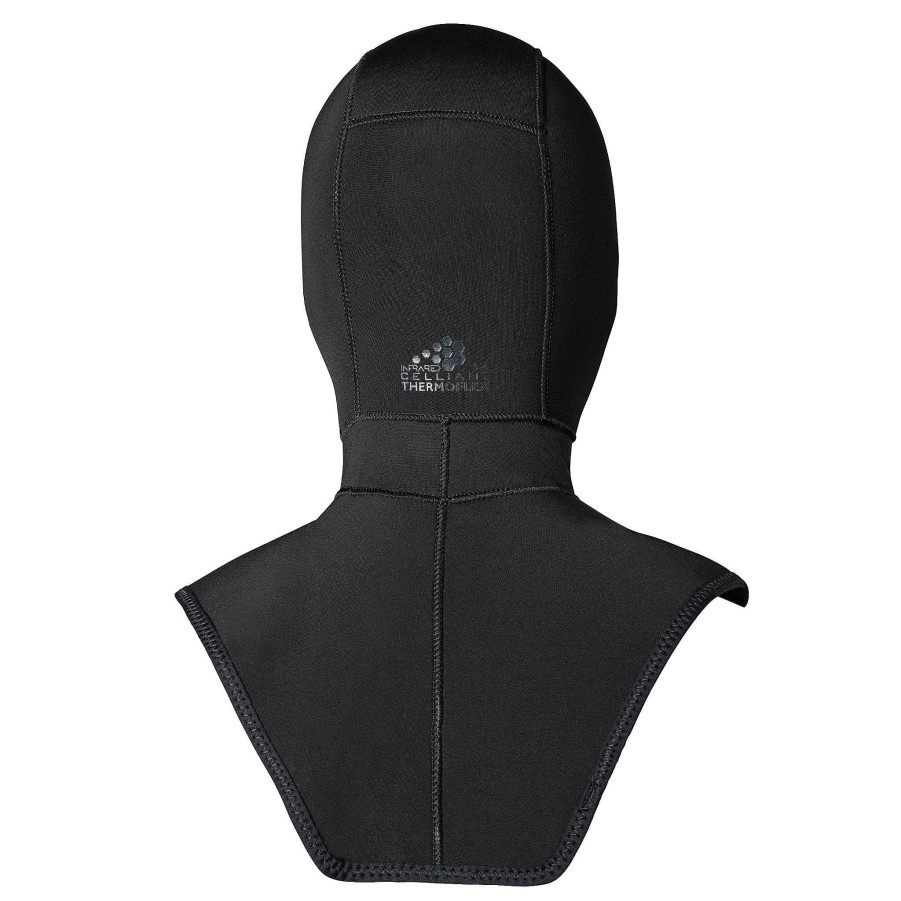 Men'S Xcel Tactical Wetsuits | Military Thermoflex Dive Hood With Bib 4/3Mm Black With Stealth Logos