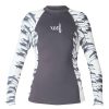 Youth Xcel | Girls Ocean Ramsey Water Inspired Premium Stretch Long Sleeve Uv Top Gunmetal/Dolphin Print