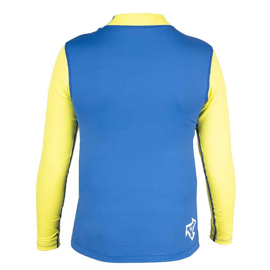 Youth Xcel | Youth Premium Stretch Color Block Long Sleeve Performance Fit Uv Top Sapphire/Yellow