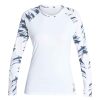 Women'S Xcel | Women'S Ocean Ramsey Water Inspired Long Sleeve Ventx Relaxed Fit Uv Top White/Dolphin Print