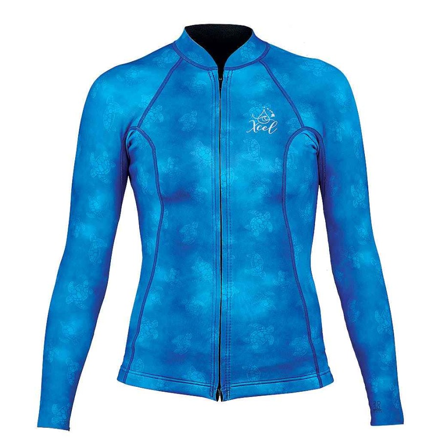 Youth Xcel | Youth Ocean Ramsey Water Inspired Axis Long Sleeve Front Zip Jacket 2/1Mm Honu Print