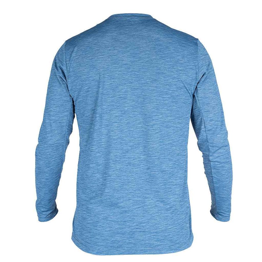 Men'S Xcel | Men'S Heathered Ventx Haleiwa Long Sleeve Relaxed Fit Uv Cascade Blue