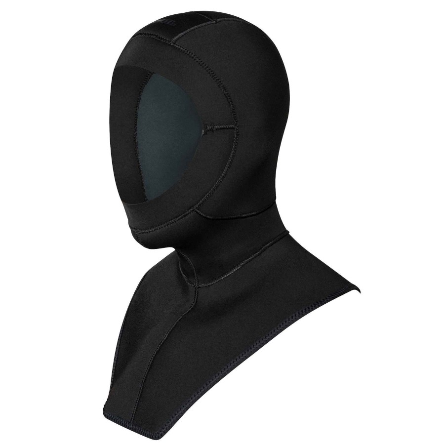 Men'S Xcel Tactical Wetsuits | Military Thermoflex Dive Hood With Bib 5/4Mm Black With Stealth Logos