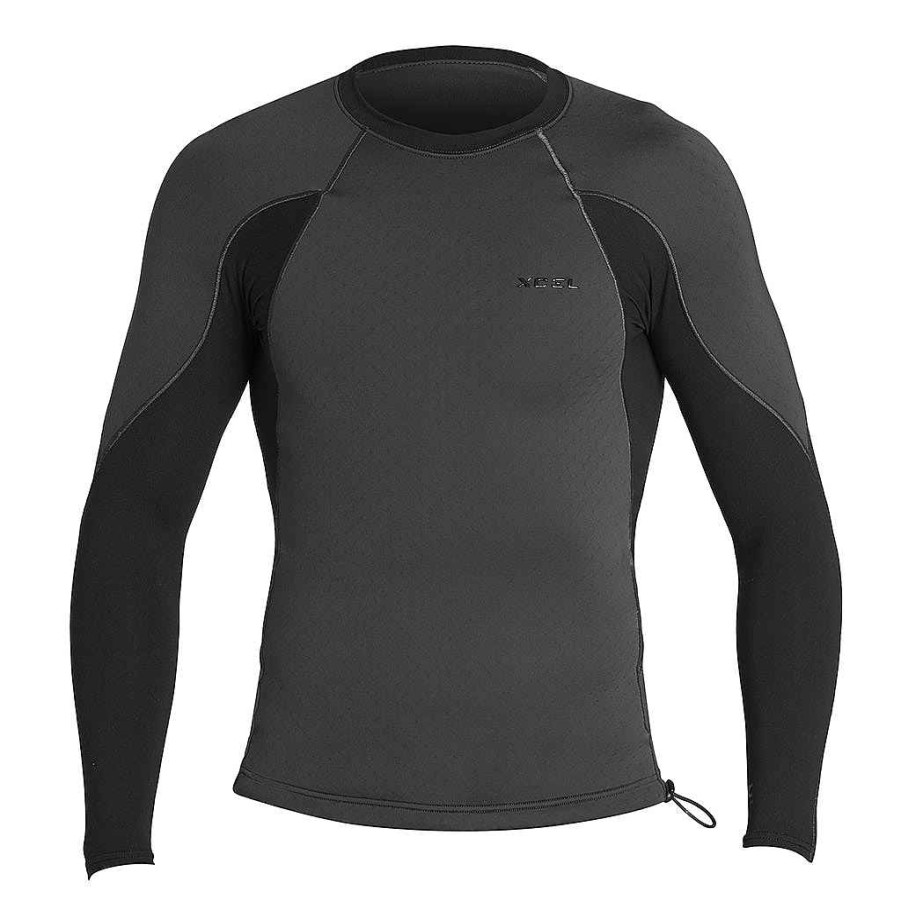 Men'S Xcel Men'S Wetsuit Tops | Men'S Scout Perforated Neoprene Long Sleeve Jacket 1.5/0.5Mm Jet Black/Black