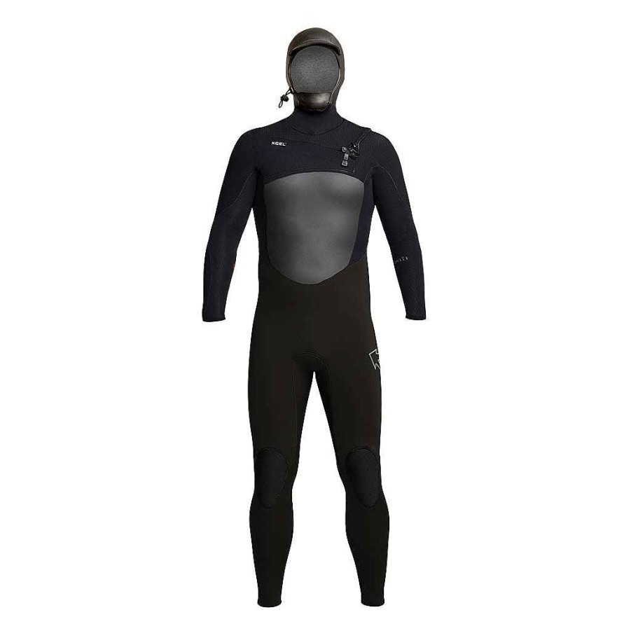 Men'S Xcel Men'S Fullsuits | Men'S Infiniti Hooded 5/4Mm Full Wetsuit Black