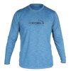 Men'S Xcel | Men'S Heathered Ventx Haleiwa Long Sleeve Relaxed Fit Uv Cascade Blue