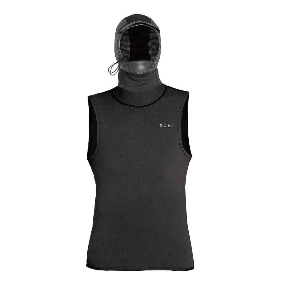 Men'S Xcel Men'S Hoods | Men'S Insulate-Xr Vest W/2Mm Hood W/Bill & Dam Black