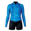 Women'S Xcel Women'S Axis X + Axis | Women'S Ocean Ramsey Water Inspired Axis Long Sleeve Front Zip Springsuit 2/1Mm Black/Honu Print