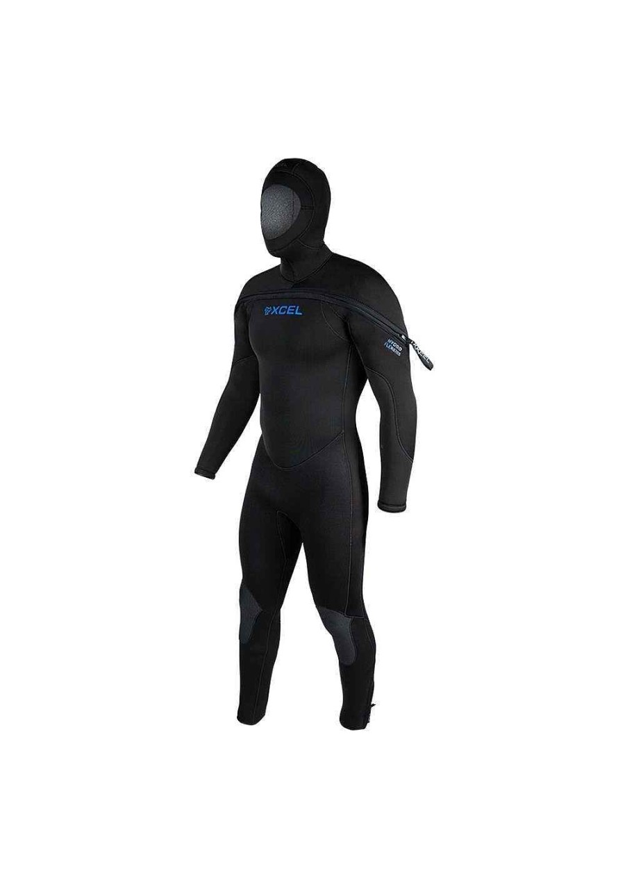 Men'S Xcel Men'S Scuba Dive | Men'S Hydroflex Hooded Dive Fullsuit 8/7/6/5Mm Black