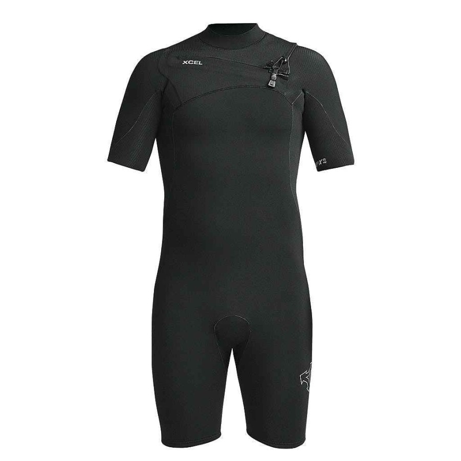 Men'S Xcel Men'S Comp X + Comp | Men'S Comp X Short Sleeve Springsuit 2Mm Black