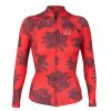 Women'S Xcel Women'S Axis X + Axis | Women'S Ocean Ramsey Water Inspired Axis Long Sleeve Front Zip Jacket 2/1Mm Red Coral Print